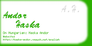 andor haska business card